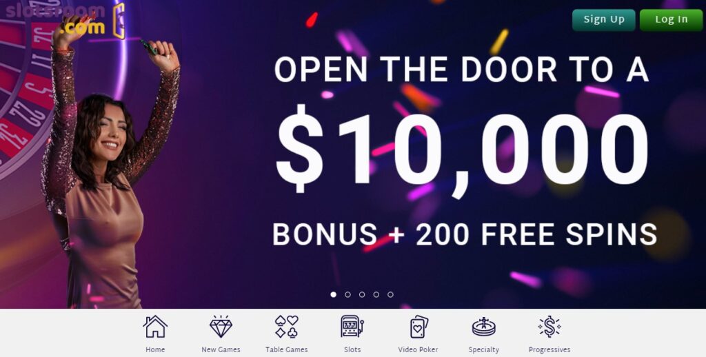 Slotsroom $10K Bonus + 200 Free Spins